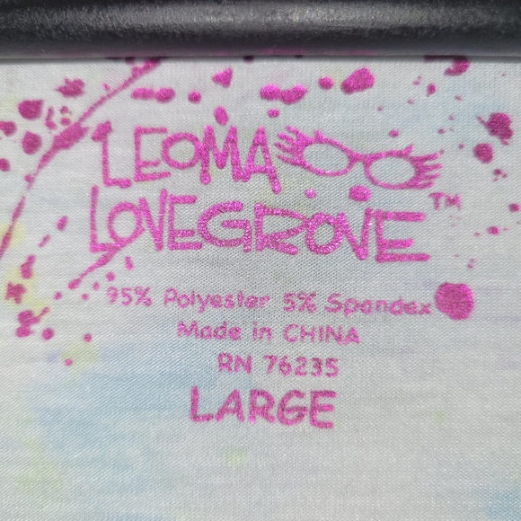 🌴 Leoma Lovegrove Our House Beach Print Ocean Front Tunic Top Neon Ladies L XL - Picture 2 of 6